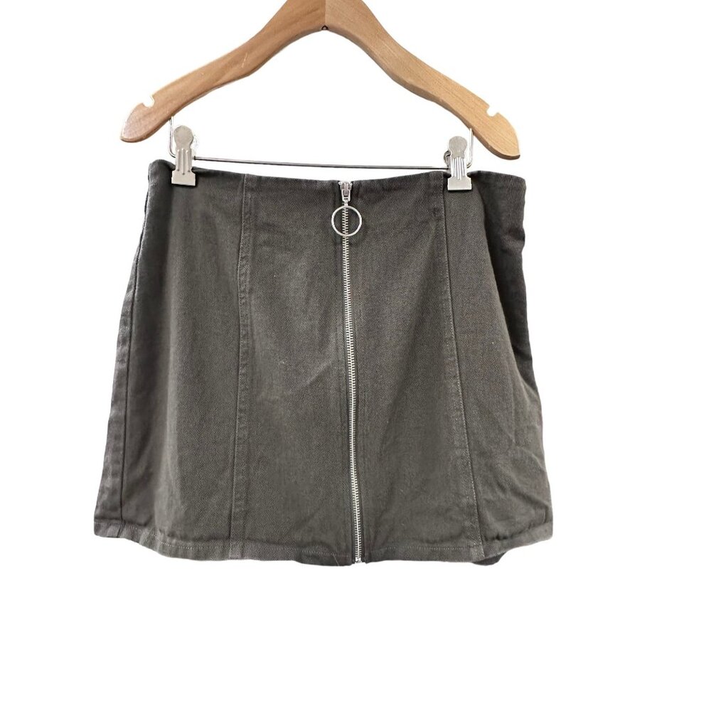 🍒 2/$20 🍒 Olive Green Short Zip Up Front Skirt sz L